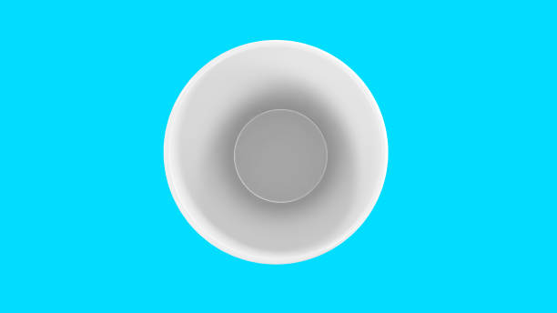 Top view of tall ceramic soda cup mockup, clipping path