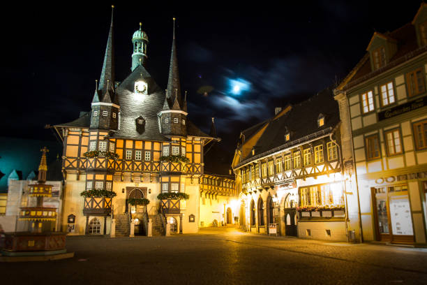 istock City hall Wernigerode in Harz / Germany at Night 2160604955