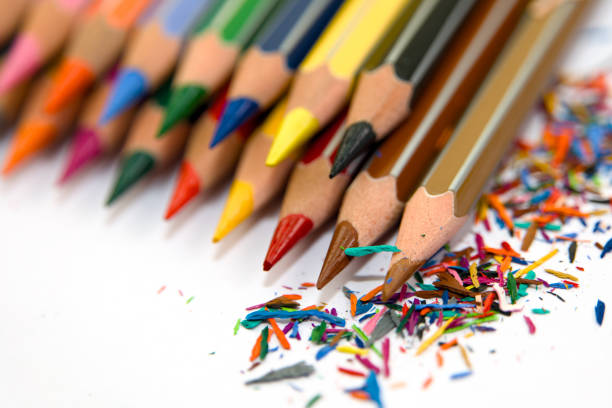 Group of coloured pencilsshool