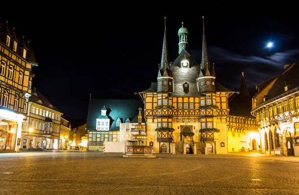 istock City hall Wernigerode in Harz / Germany at Night 2160607871