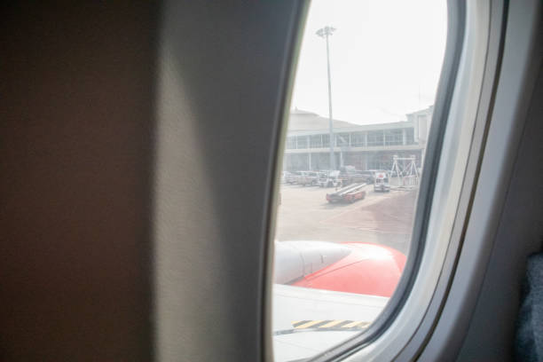 istock View from the window of the airplane while on the runway. 2160610187