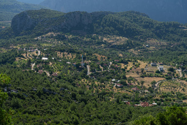 istock Small Turkish Mediterranean village and mosque 2160610855