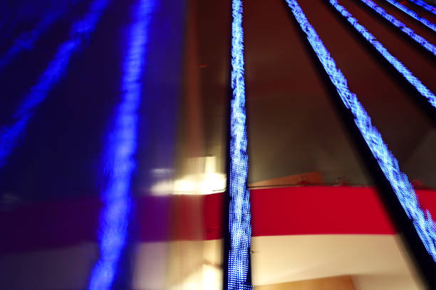 Colorful red, blue and white led lights background