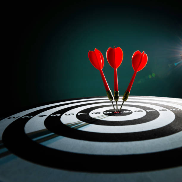 istock Close up of darts on target 2160614506