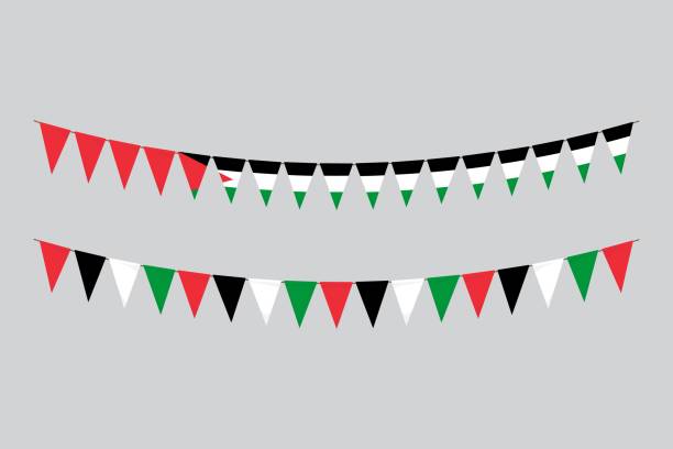 istock Flags isolated. Palestine paper bunting. flags birthday, anniversary, celebrate event. 2160614625