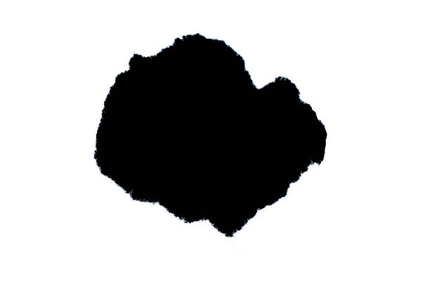 Hand Drawn Black ink splashes splatters on rice paper