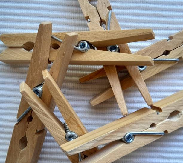 istock Wooden clothespins 2160618277