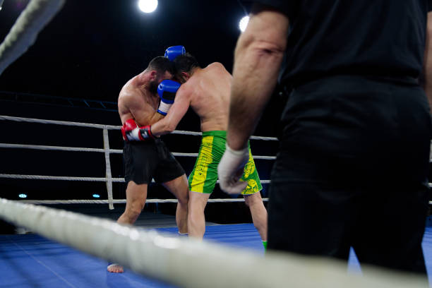 istock Fierce boxing match showcases athletes' power and skill. 2160627031