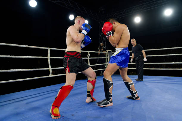 istock Fierce boxing match showcases athletes' power and skill. 2160627292