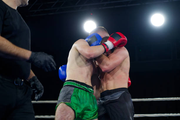 istock Fierce boxing match showcases athletes' power and skill. 2160627593