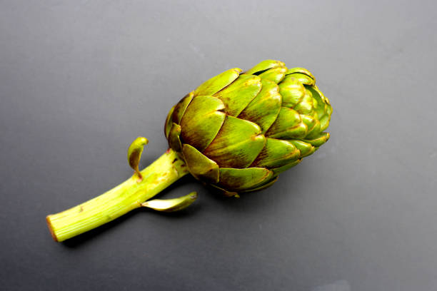 Purple artichoke on dark background.