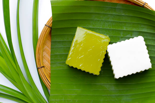 istock Pandan and coconut jelly. Thai Desserts. 2160634245