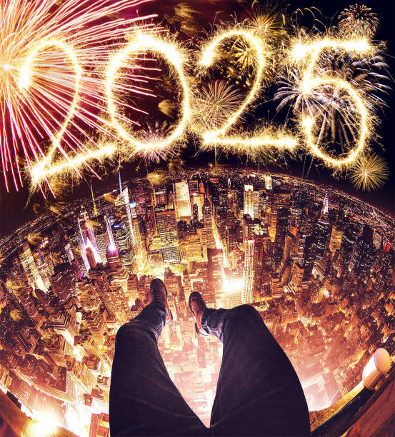 Fireworks for the new year 2025 in new york city
