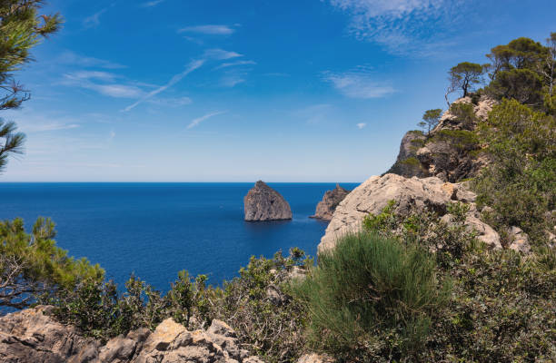 Top view of the north coast of Mallorca.