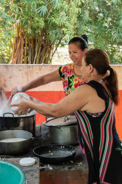 istock Women Cooking Together in Rustic Outdoor Kitchen 2160636567