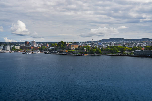 istock Oslo Skyline Viewed From the Oslofjord on a Cloudy Day 2160641619