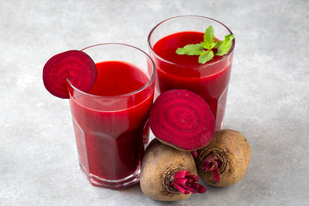 istock Glass of fresh beetroot juice with vegetables 2160642729