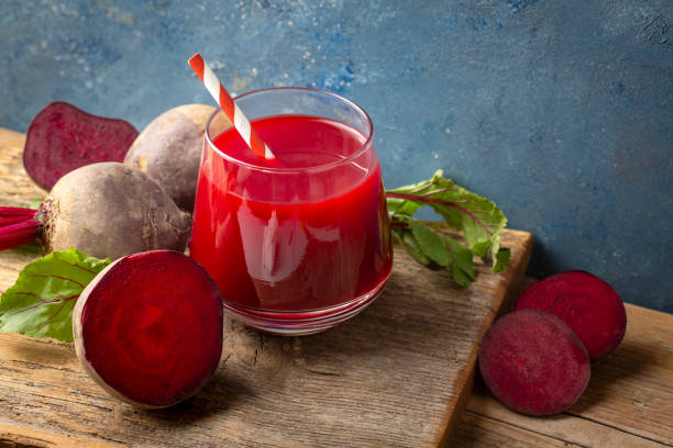istock Glass of fresh beetroot juice with vegetables 2160642832