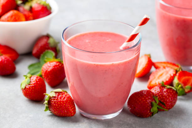 istock Strawberry smoothie or milkshake drink. 2160643762