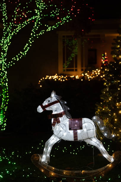 istock Christmas decorations  wooden horse 2160644272