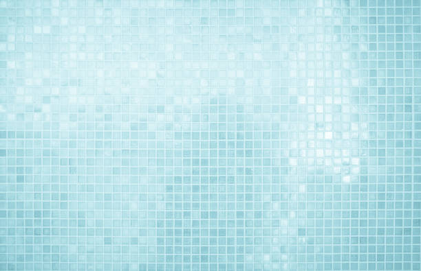 istock Blue light ceramic wall chequered and floor tiles mosaic background in bathroom, kitchen. Design pattern geometric with grid wallpaper texture decoration pool. Simple seamless abstract surface clean. 2160645880