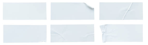 istock A set of white rectangular paper sticker label isolated on white background. 2160660312