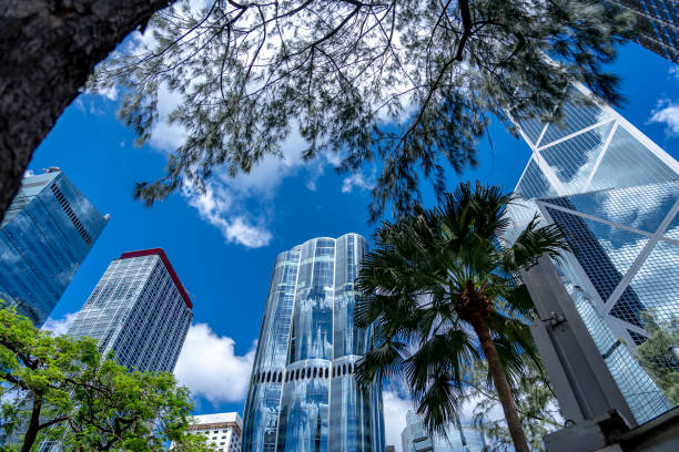 istock Modern financial skyscrapers in Hong Kong 2160663879