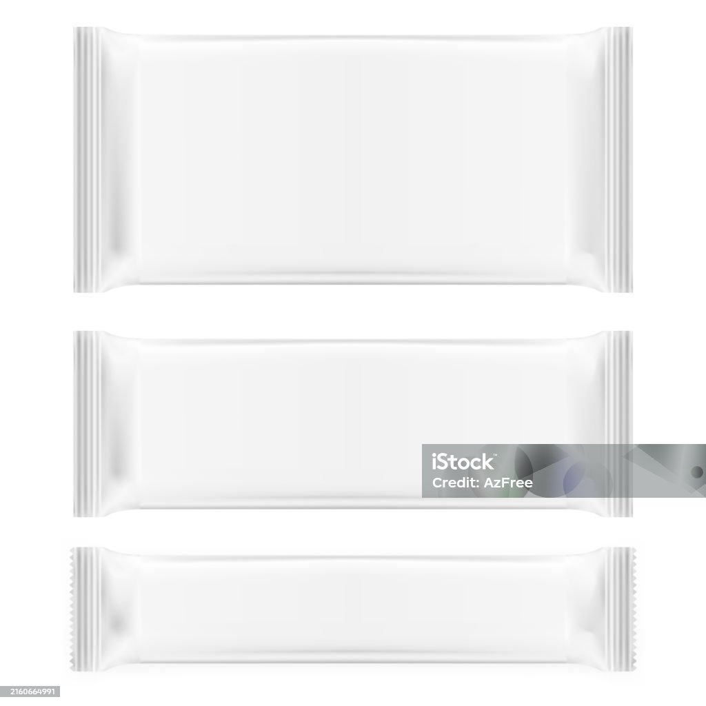 Rectangular Plastic Wrapper Three Blank White Rectangular Packaging Wrappers In Different Sizes ...
