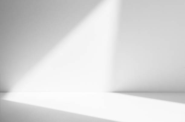 istock Wall interior background, studio and backdrops show products.with shadow from window color white . background for text insertion and presentation product 2160669728