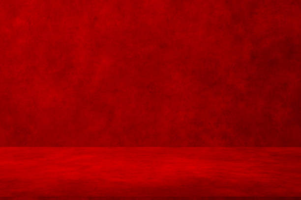 istock Wall interior background, studio and backdrops show products. with shadow from window color red light. background for text insertion and presentation of product 2160669821
