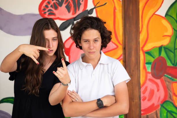istock Two teenagers making crazy faces 2160670736