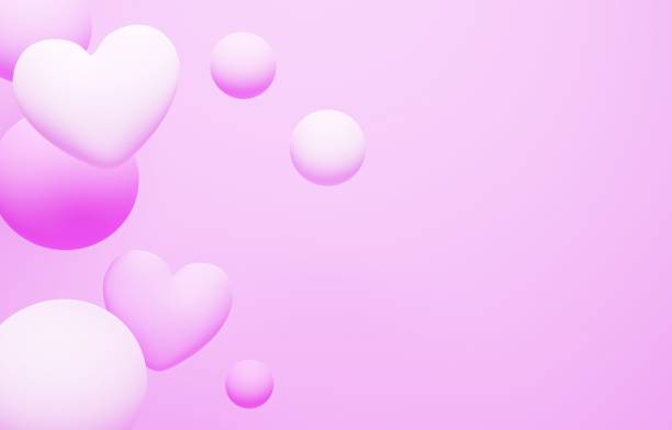 istock Background image of hearts and color balls 2160670754