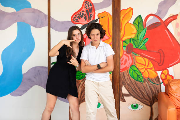 istock Two teenagers making crazy faces 2160670758