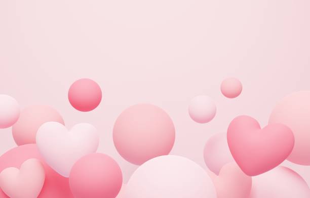 istock Background image of hearts and color balls 2160670842