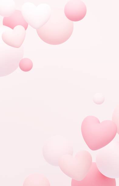 istock Background image of hearts and color balls 2160670940