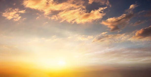 istock Panoramic view of beautiful sunset sky and cloud 2160679311