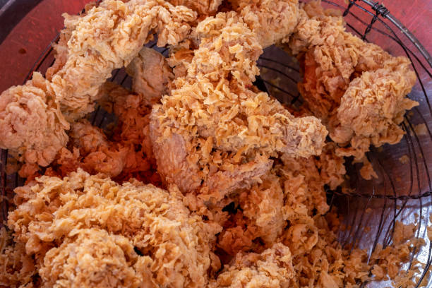 pile of fried chicken food with crispy