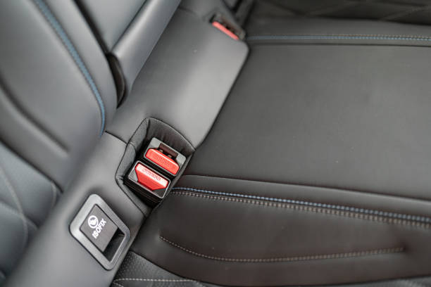 istock Car passenger safety seat belt and ISOFIX device. 2160684513