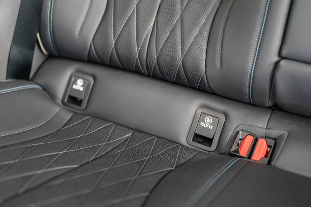istock Car passenger safety seat belt and ISOFIX device. 2160684524