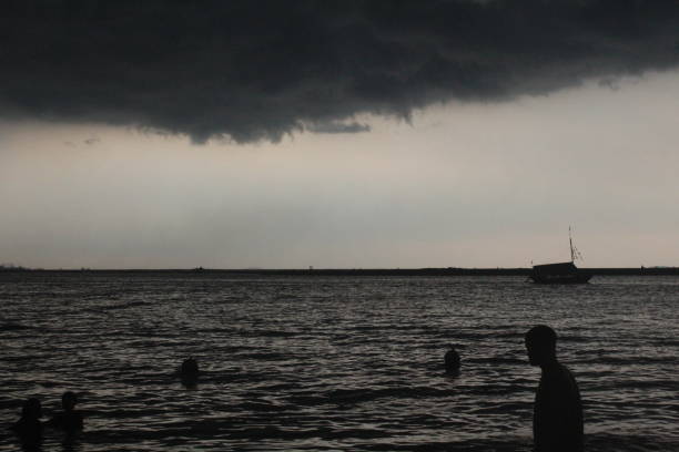 Ancol beach when the weather is cloudy