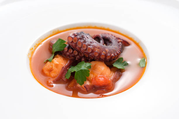 istock Braised octopus in tomato soup with parsley 2160689386