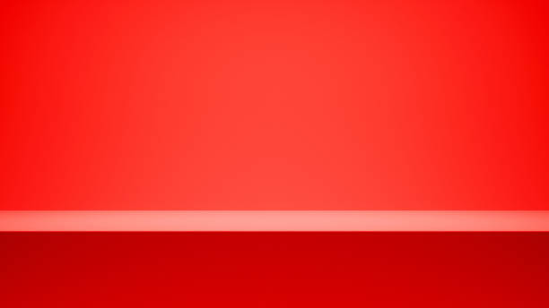 istock Red empty bright background empty copy space. festive advertising background - best place for your text and design, product placement show room. red color minimalistic backdrop with spotlight gradient 2160690116