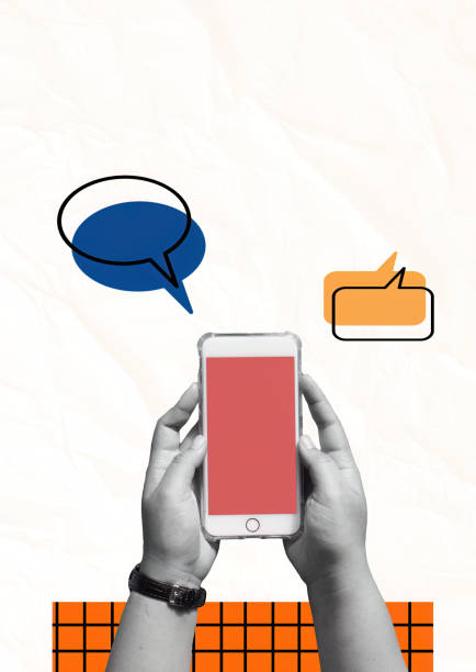 A Human Hand Holds a Mobile Phone Device with an Eye Instead of Camera. This Image is in a Pop Art Style for an Artistic Theme.