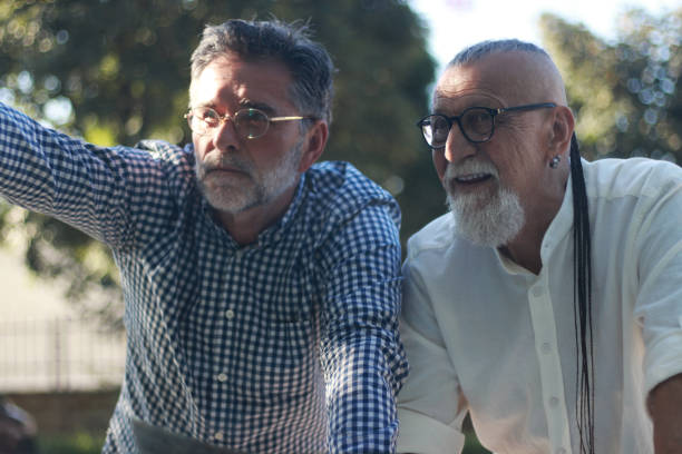 istock Two senior men tourists 2160694372