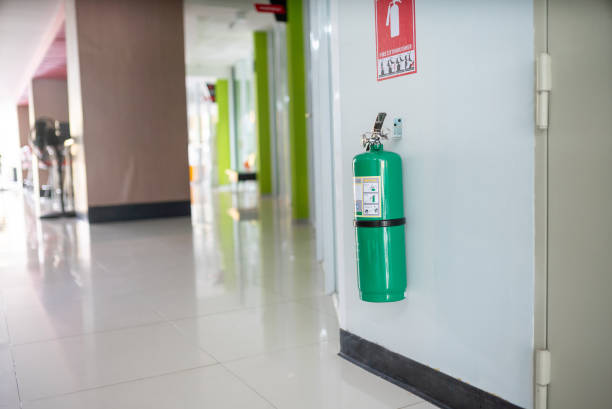istock fire extinguisher was set up in the server room for enhanced 2160694810