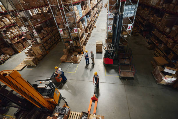 Above view of working day in supply chain.