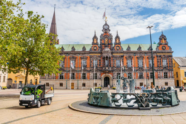 Malmo, Sweden - July 22, 2015: City Hall on the Stortorget Square