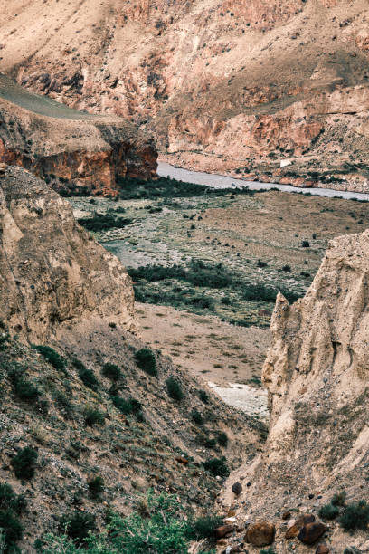 Medium shot of a desert terrain with muted hues