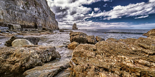 Beach of El Portizuelo, Protected Landscape of Occidental Coast of Asturias, Cantabrian Sea, Luarca, Principado de Asturias, Spain, Europe