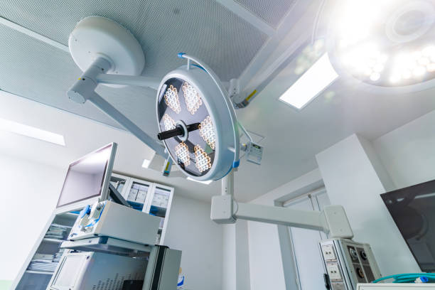 istock Lamp sterile surgery room. Operation modern hospital ward. 2160702078